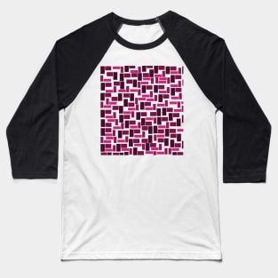 PATTERN OF RECTANGLES AND SQUARES PURPLE AND PINK Baseball T-Shirt